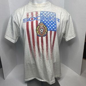 Vintage 90s USA Soccer Shirt Size L Single Stitched